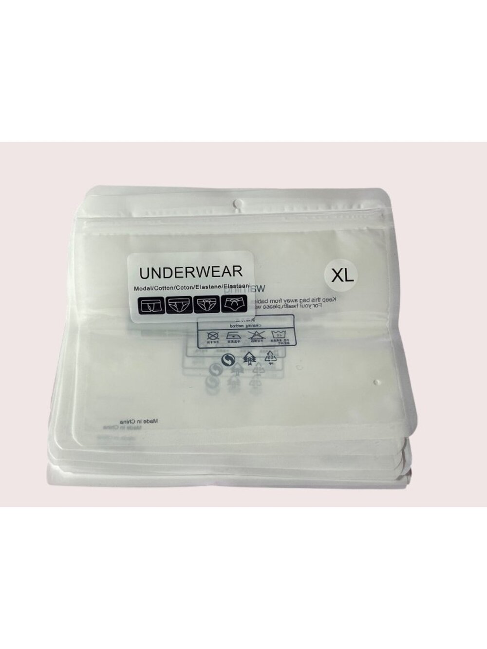 Lot of 20 Plastic Zip Seal Bags Printed With Wording  Underwear XL Cotton Resale